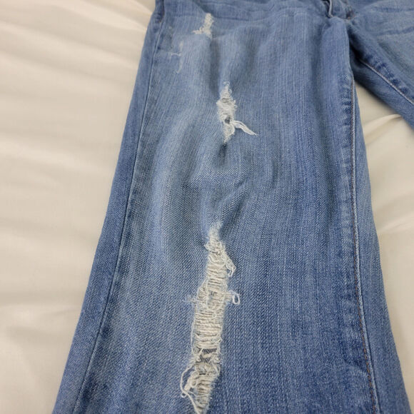 GJG Jeans Juniors 9 Blue Denim Low‎ Rise Womens Destroyed Skinny Leg Distressed - Picture 15 of 16